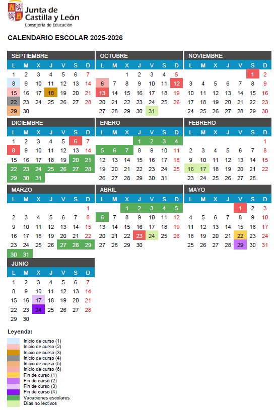calendario escolar curso 25/26